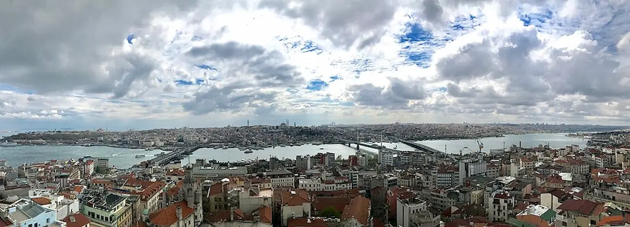 Panoramic view of Istanbul and the Bosphorus, Turkey